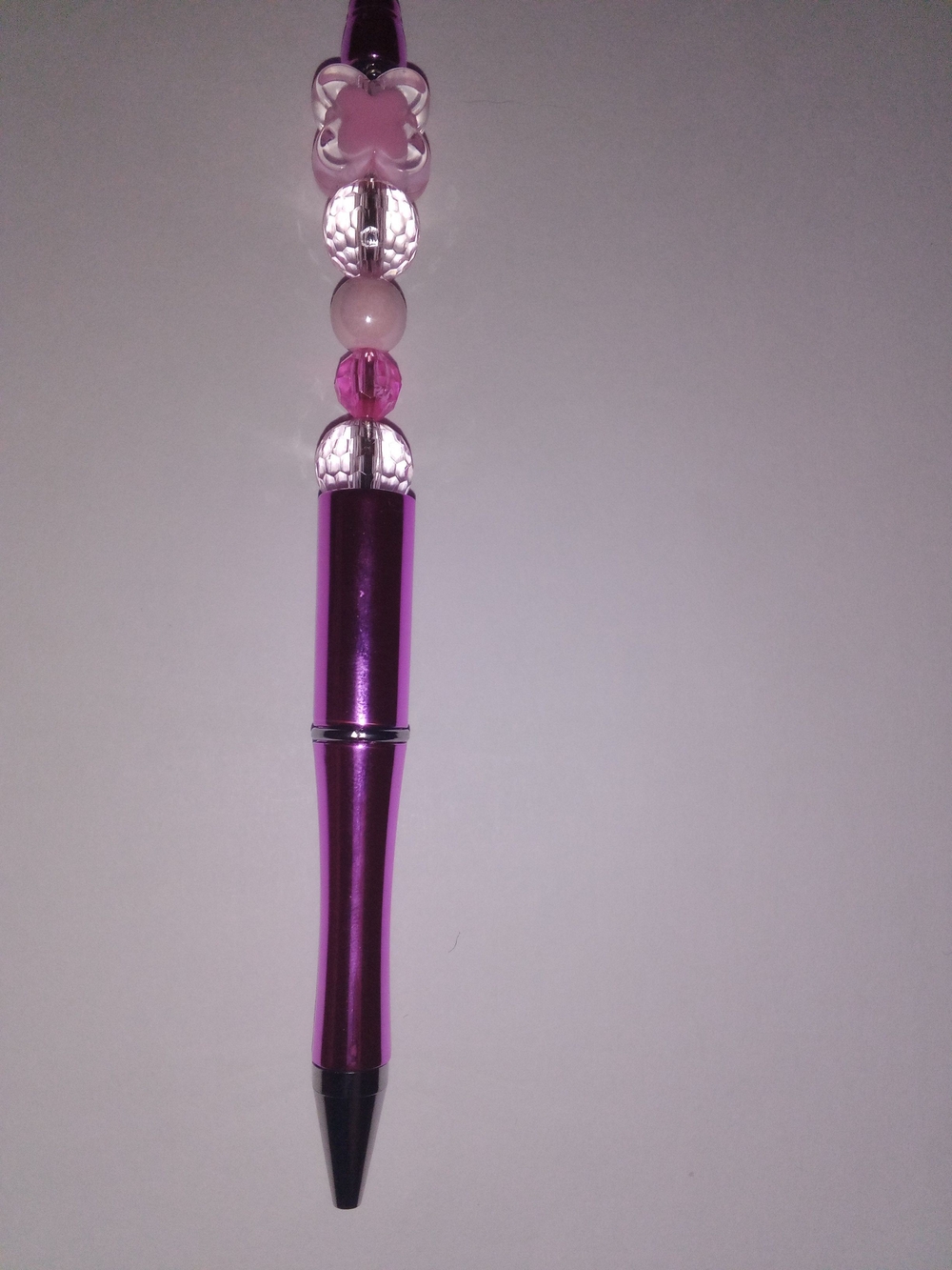 Pink Beaded Metallic Pen